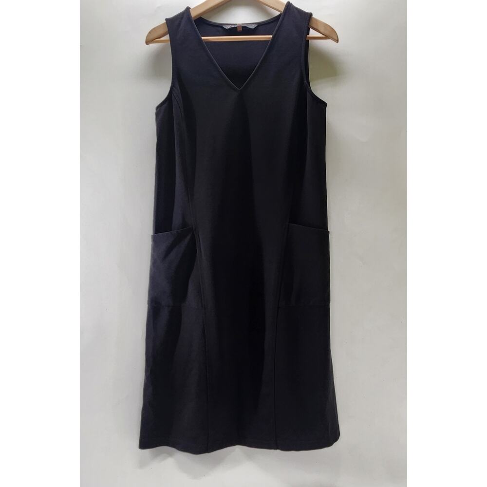 QOR Sleeveless Sheath Dress Pockets Size M Black A-line Office Careerwear